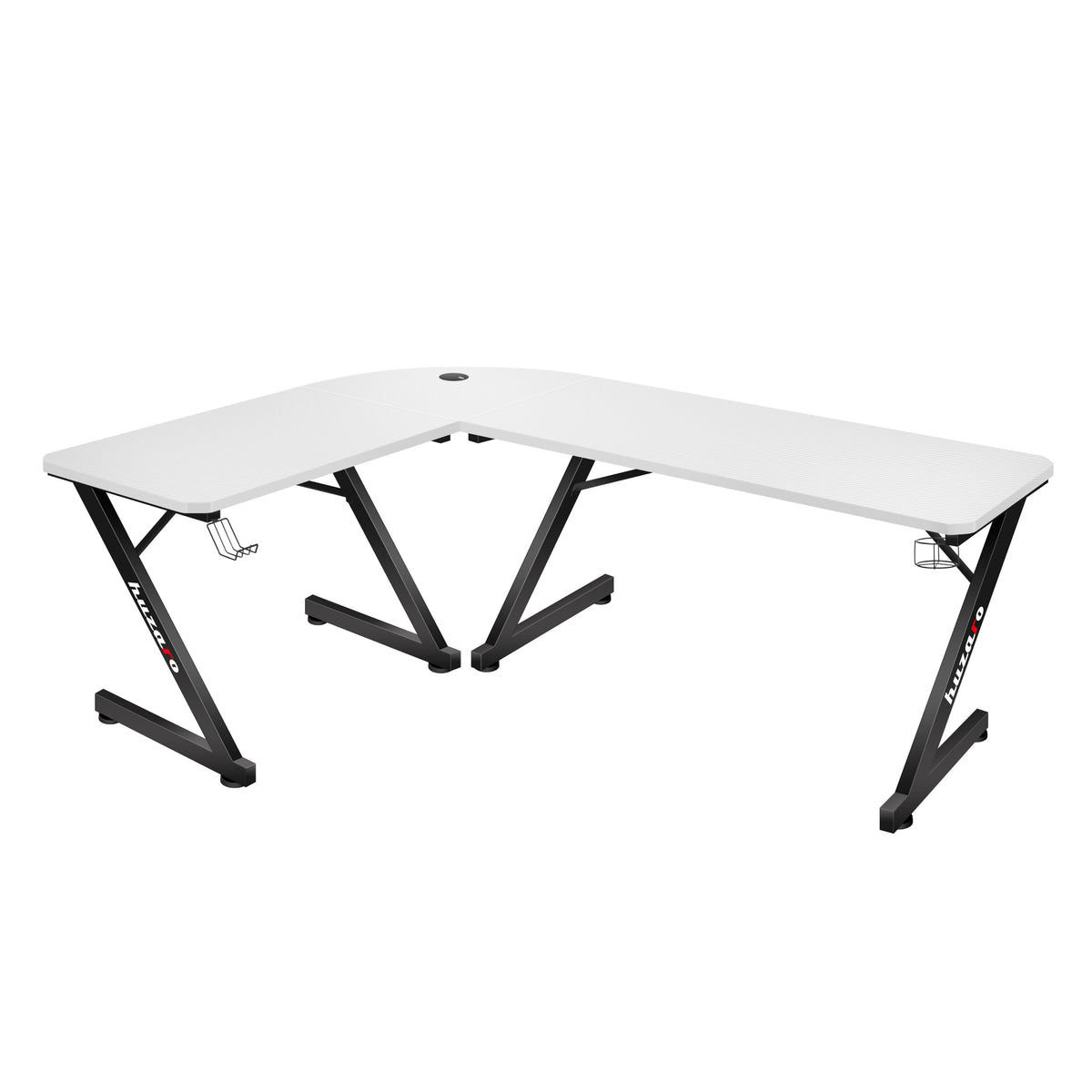 Rohový herný stôl Huzaro Hero 7.0 White 154 cm