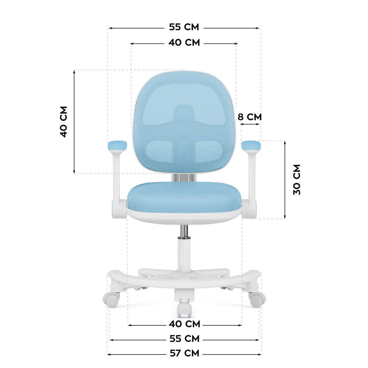 Ergonomická detská kancelárska stolička Mark Adler Junior 3.6 Blue