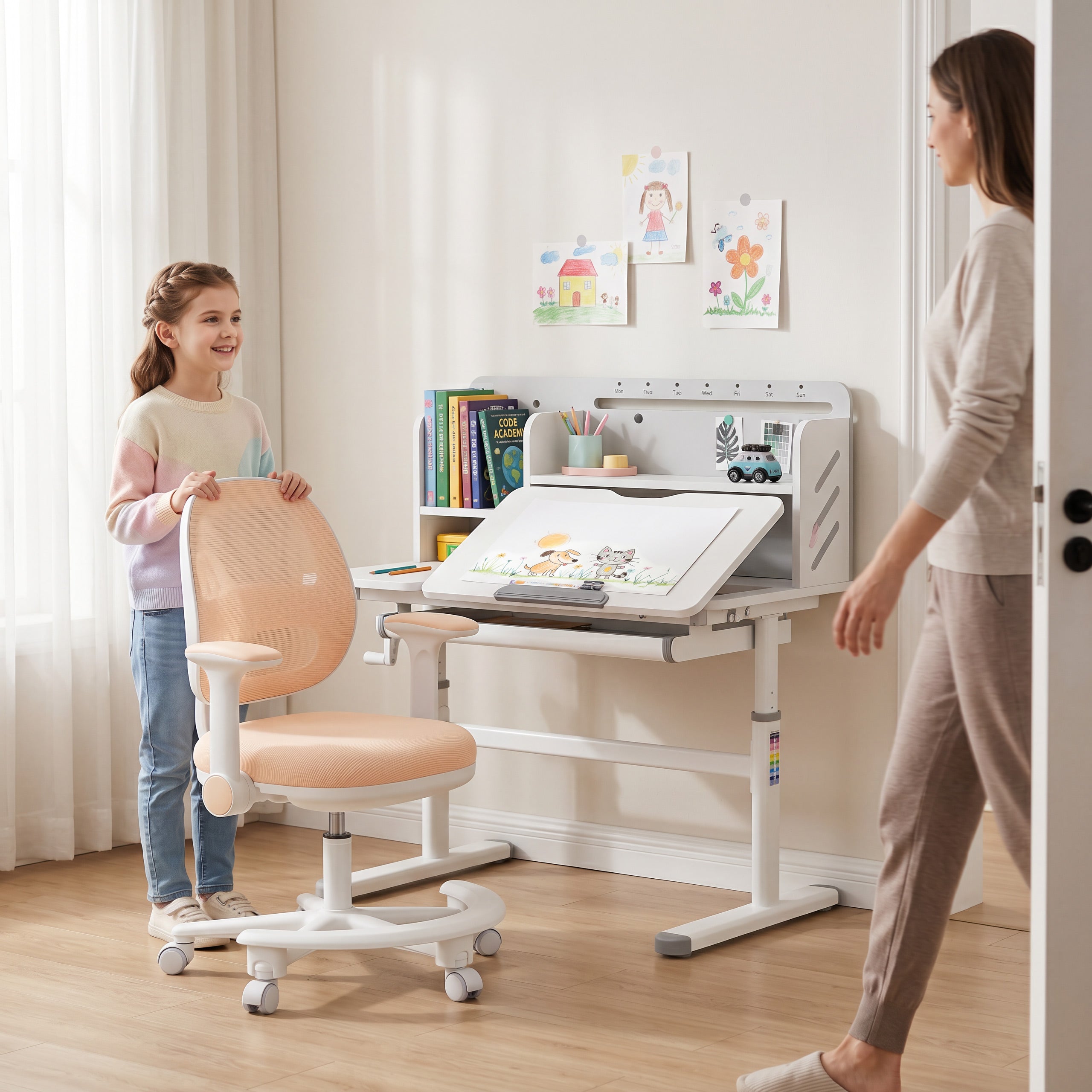 Ergonomické detské kreslo k písacímu stolu Mark Adler Junior 3.6 Beige