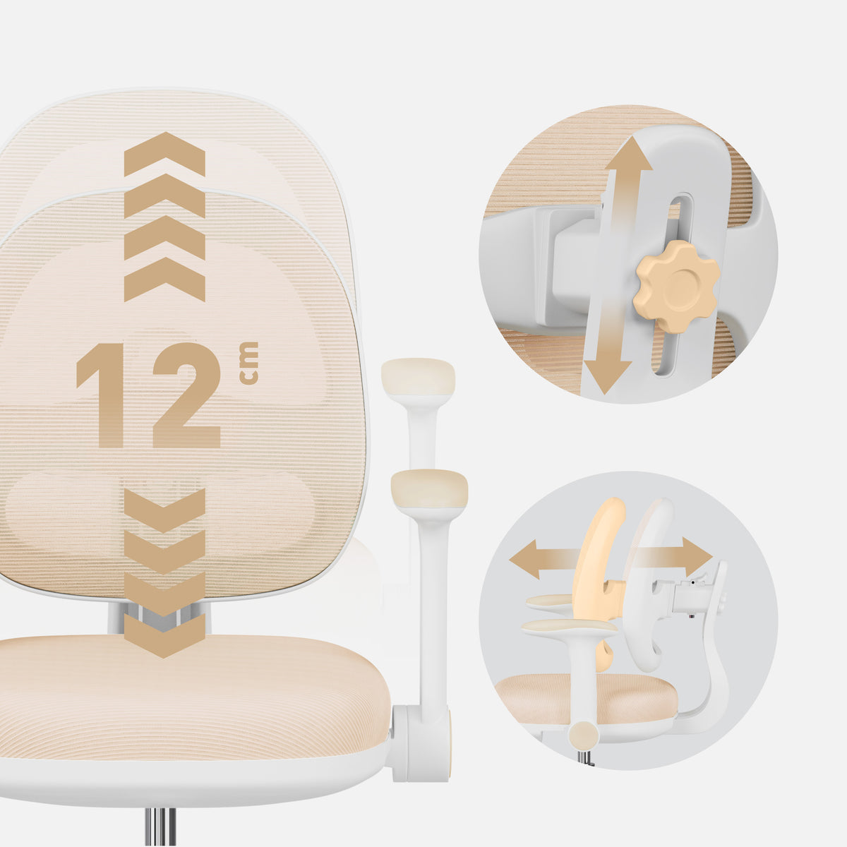 Ergonomické detské kreslo k písacímu stolu Mark Adler Junior 3.6 Beige