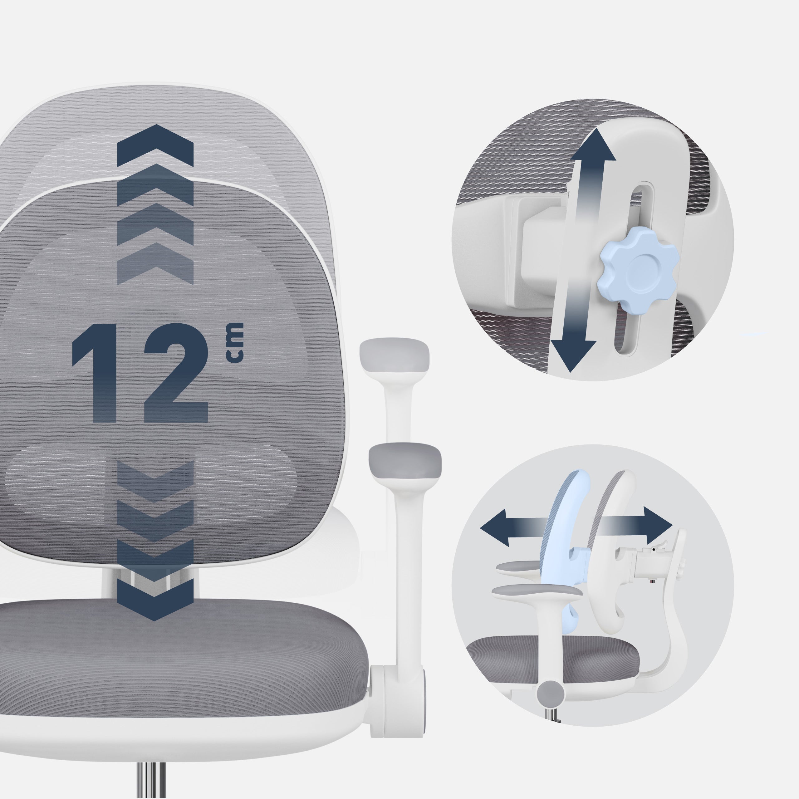 Ergonomická detská stolička k písacímu stolu Mark Adler Junior 3.6 Grey