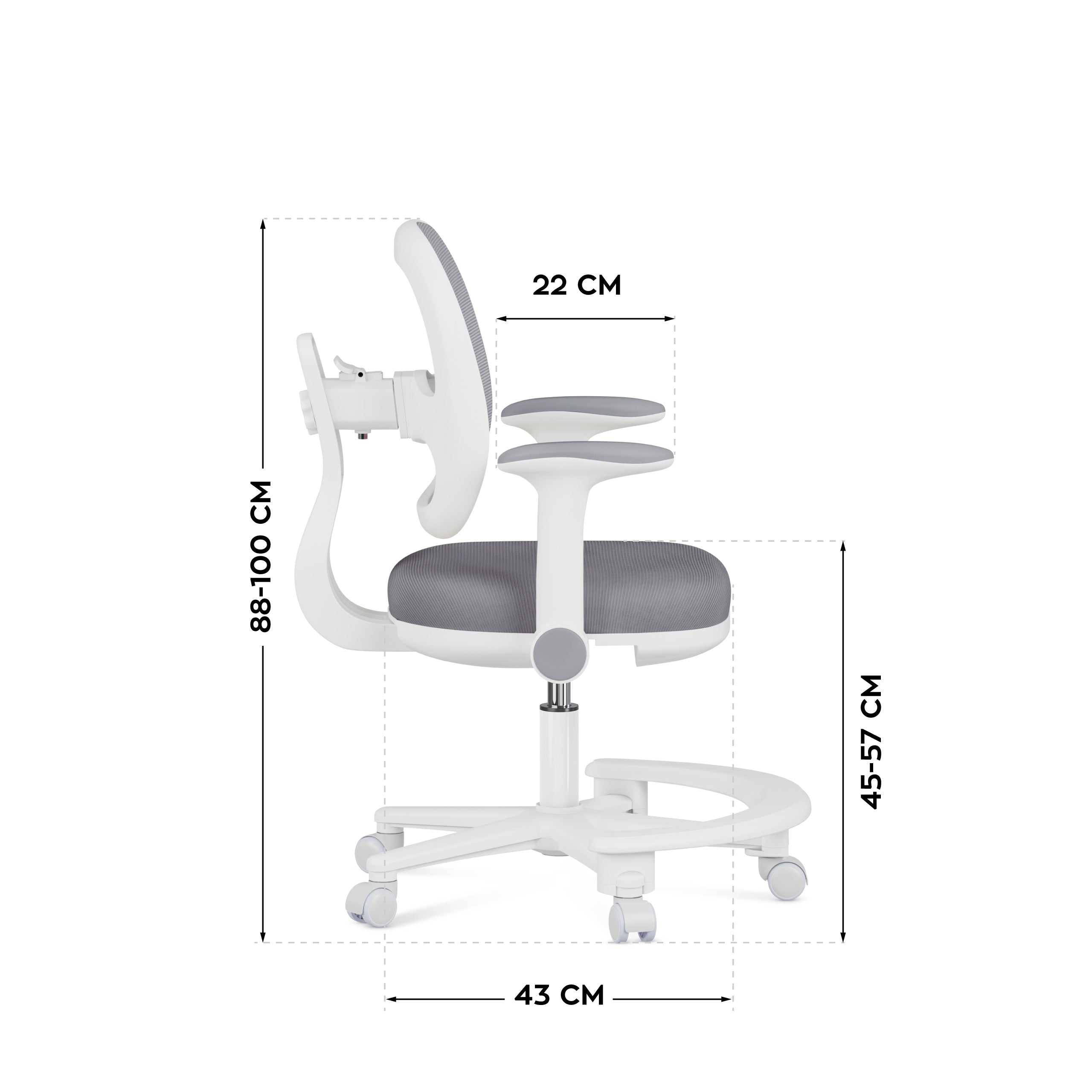 Ergonomická detská stolička k písacímu stolu Mark Adler Junior 3.6 Grey