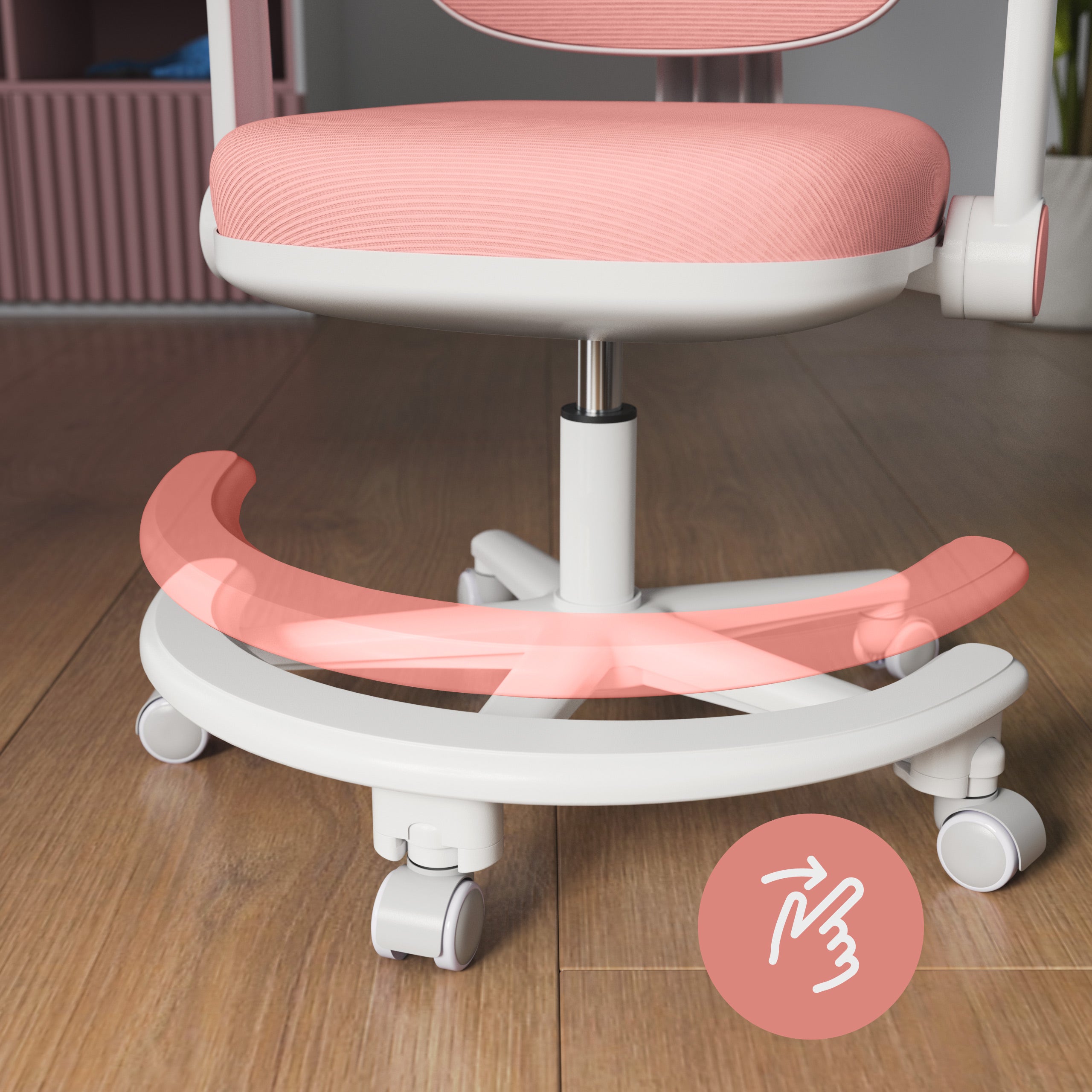 Ergonomická detská kancelárska stolička Mark Adler Junior 3.6 Pink