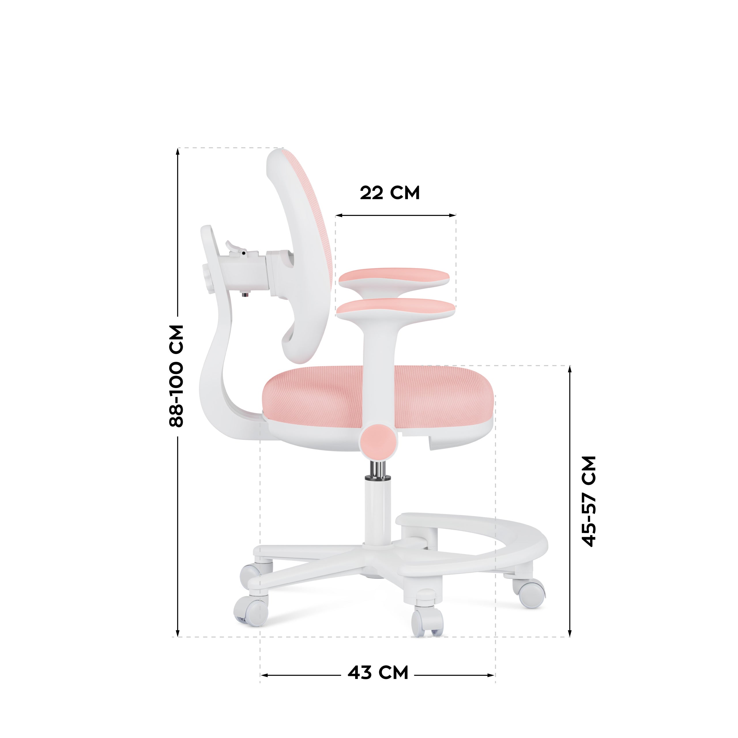 Ergonomická detská kancelárska stolička Mark Adler Junior 3.6 Pink