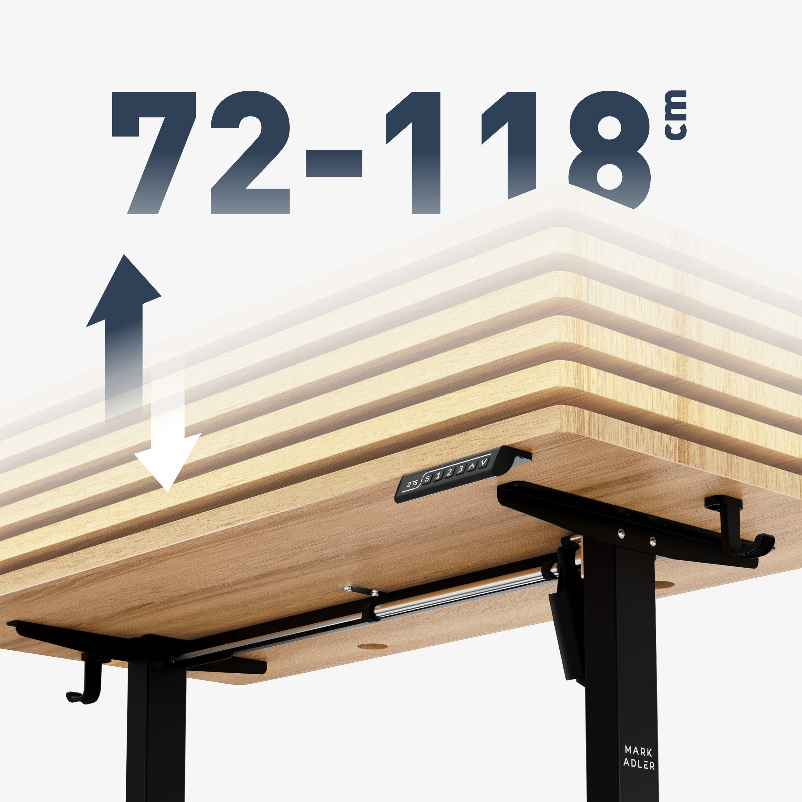 Široký rozsah nastavenia výšky: 72 – 118 cm