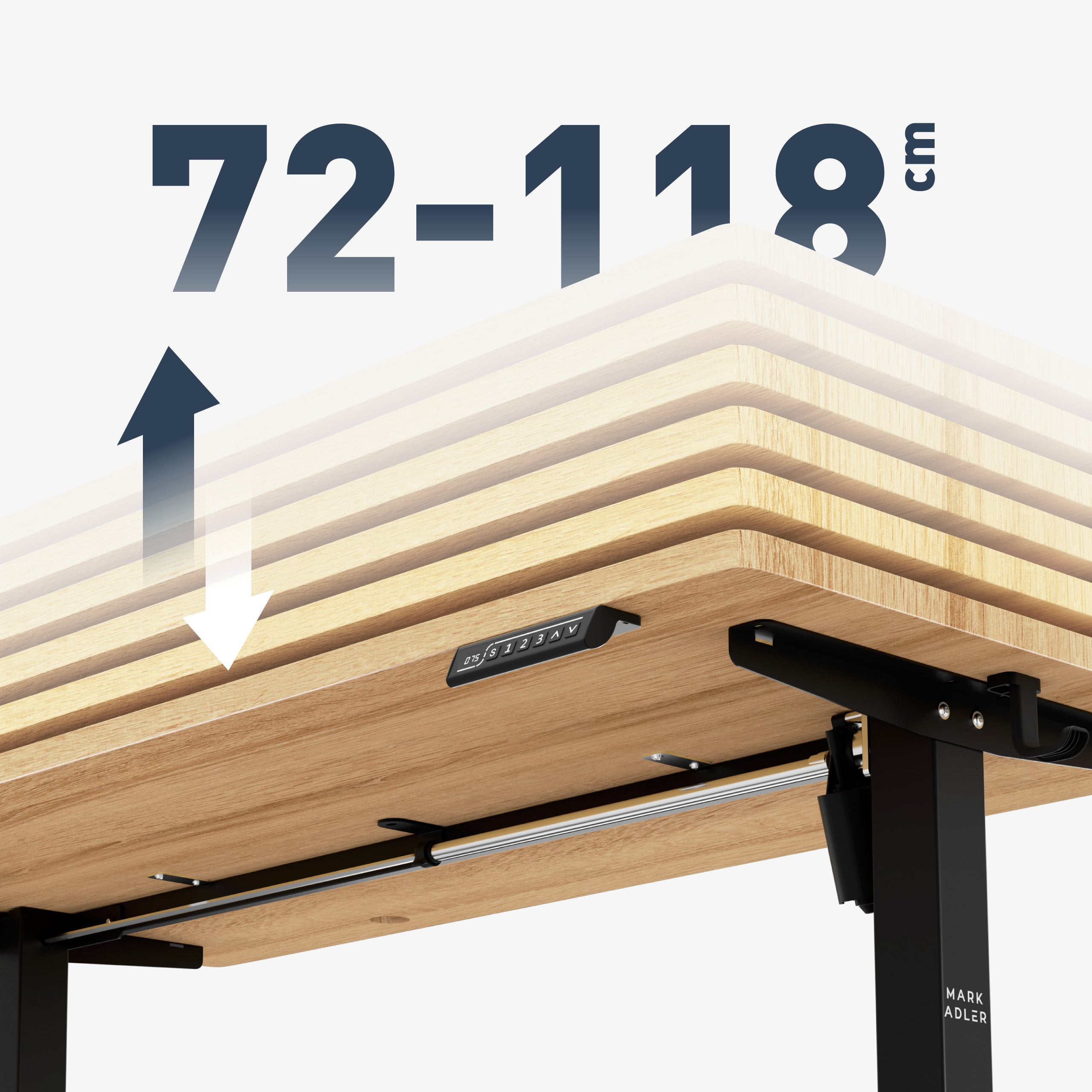 Široký rozsah nastavenia výšky: 72 – 118 cm