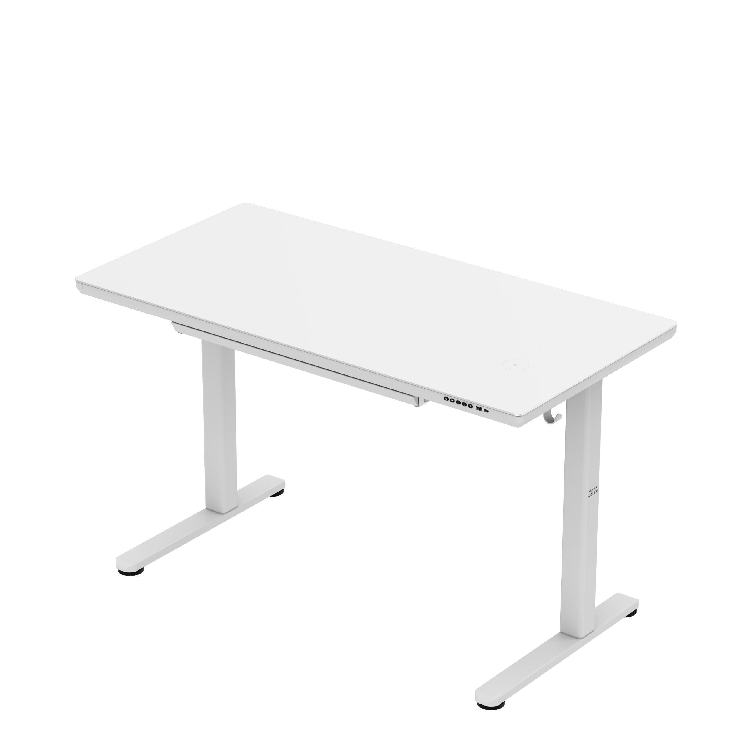 Elektrický písací stôl so sklenenou doskou Mark Adler Leader 8.5 White 120 cm