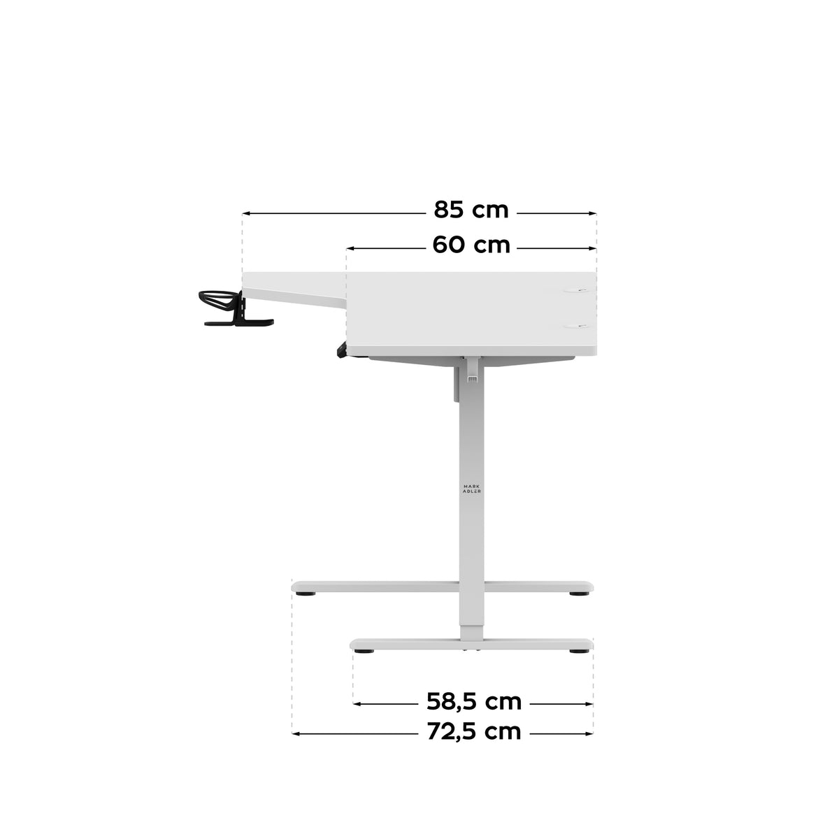 Elektrický písací stôl Mark Adler Leader 9.1 White 145 cm
