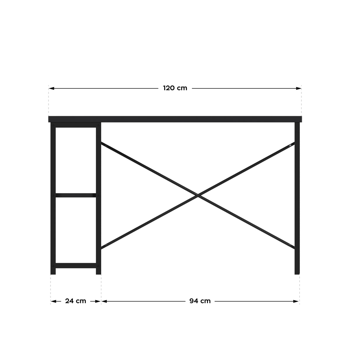 Písací stôl s policami Mark Adler Leader 2.0 Black 120 cm
