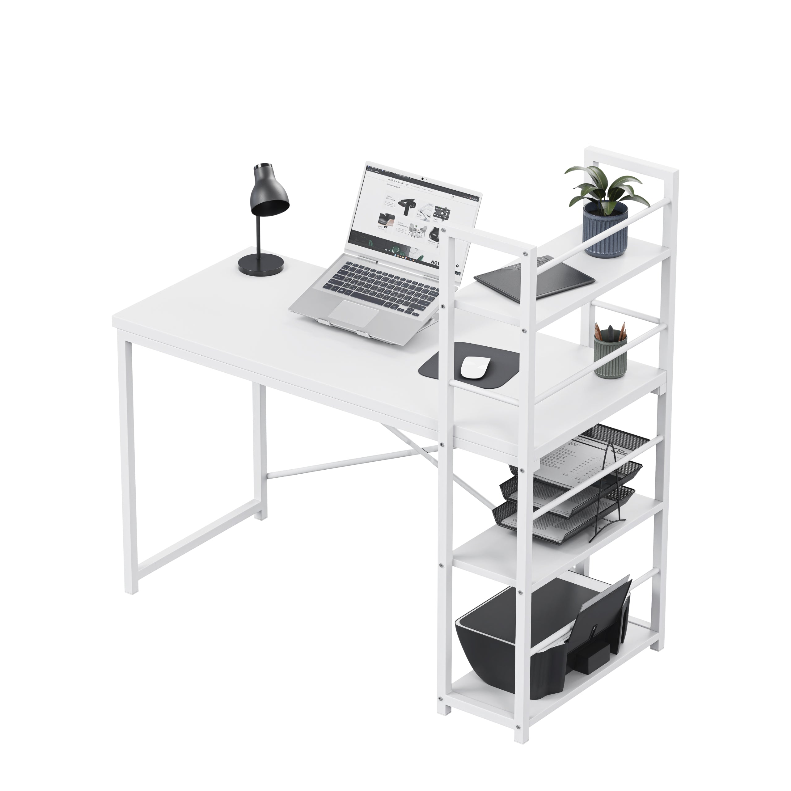 Písací stôl s policami Mark Adler Leader 4.0 White 120 cm