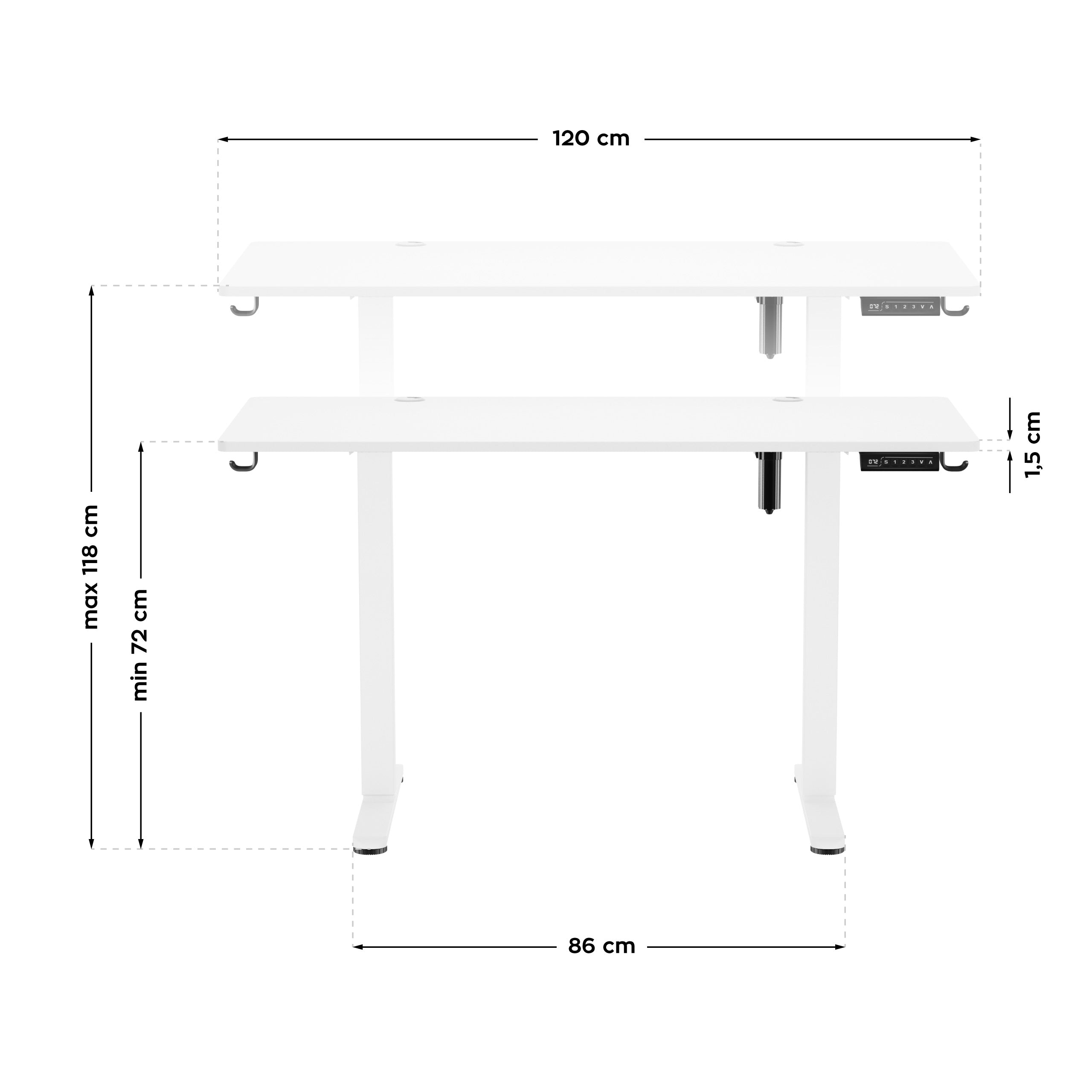 Elektrický písací stôl Mark Adler Leader 7.0 White 120 cm