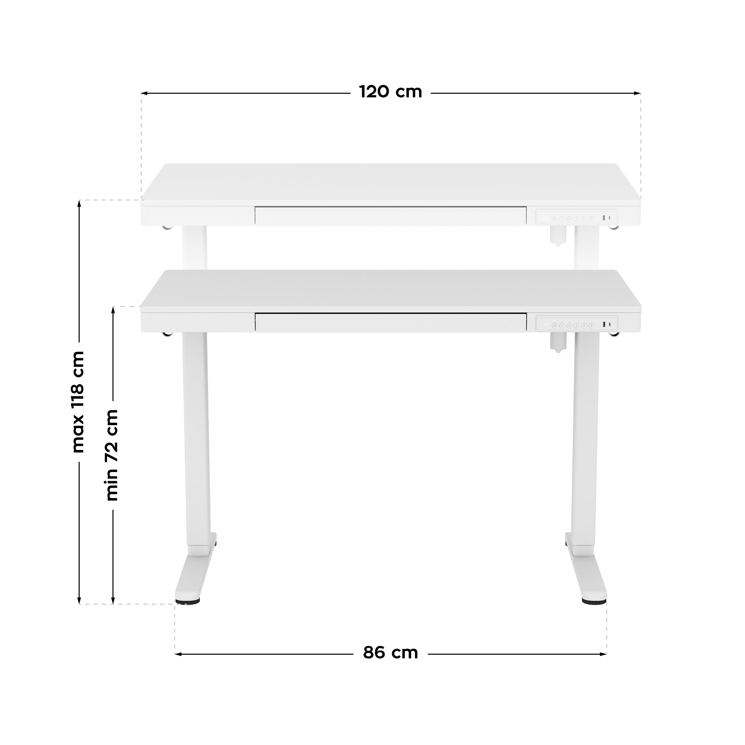 Elektrický písací stôl Mark Adler Leader 8.2 White 120 cm