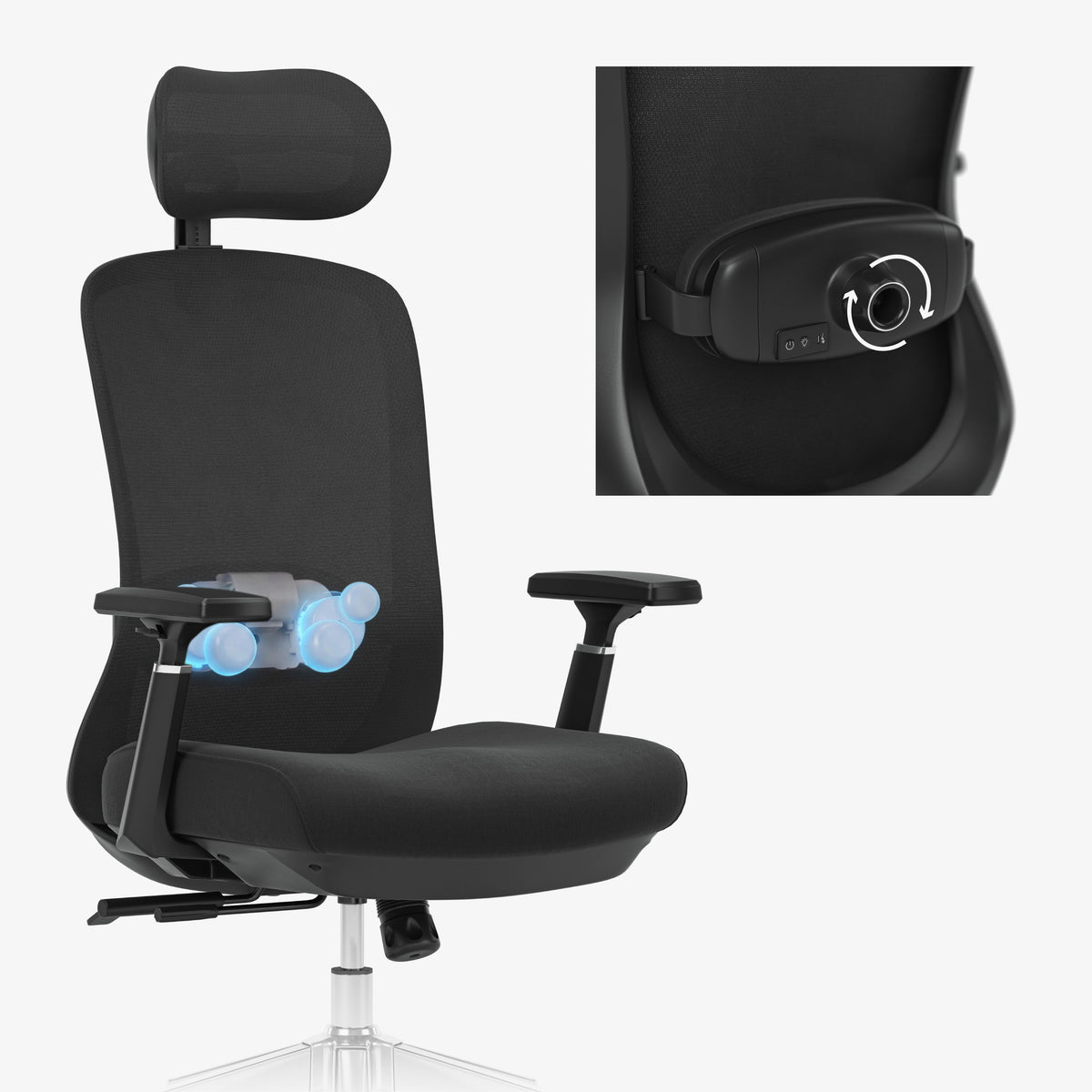 Kancelárska stolička s masážnou funkciou Mark Adler Leadpro 6.0 Black
