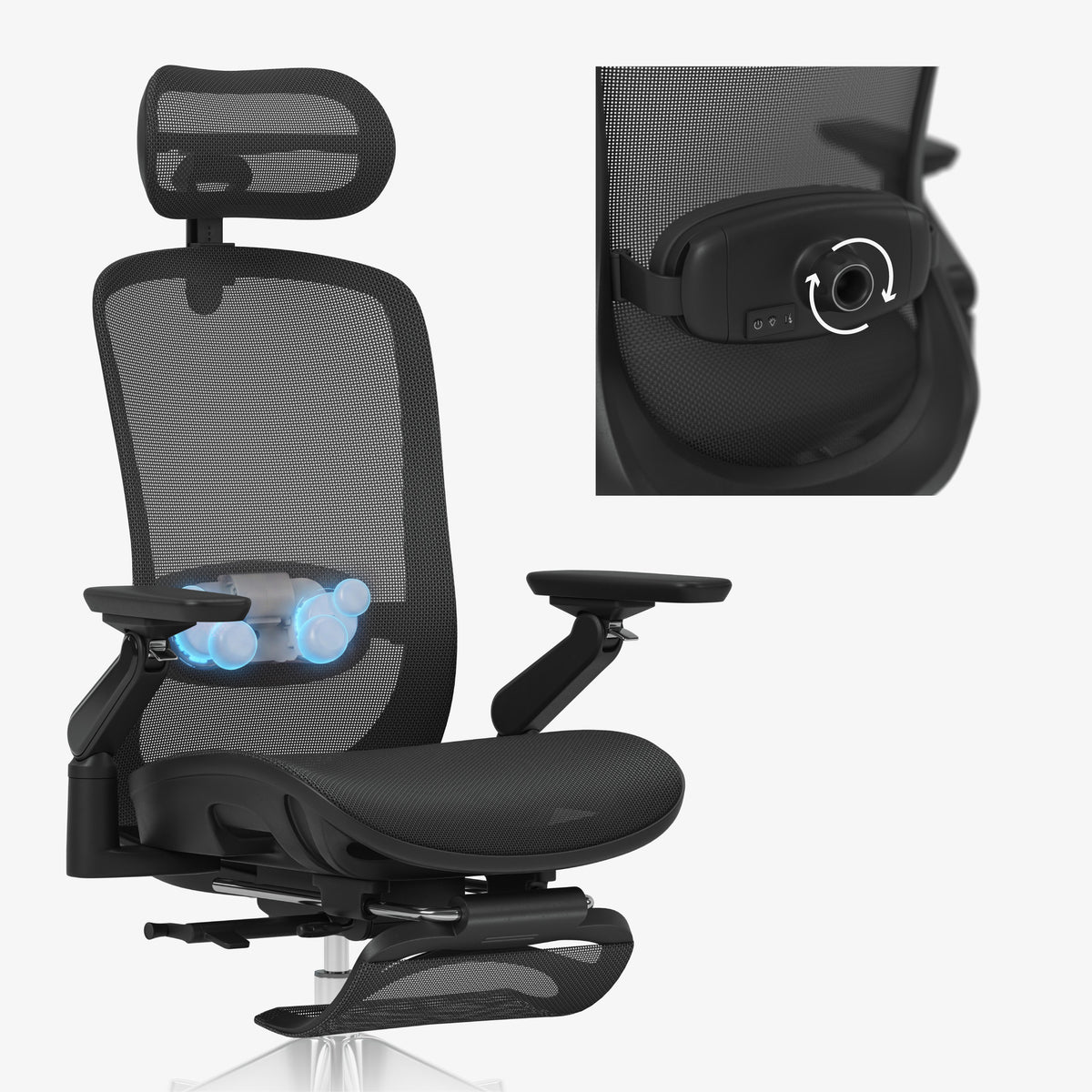 Ergonomické kreslo s masážou Mark Adler Leadpro 8.7 Black