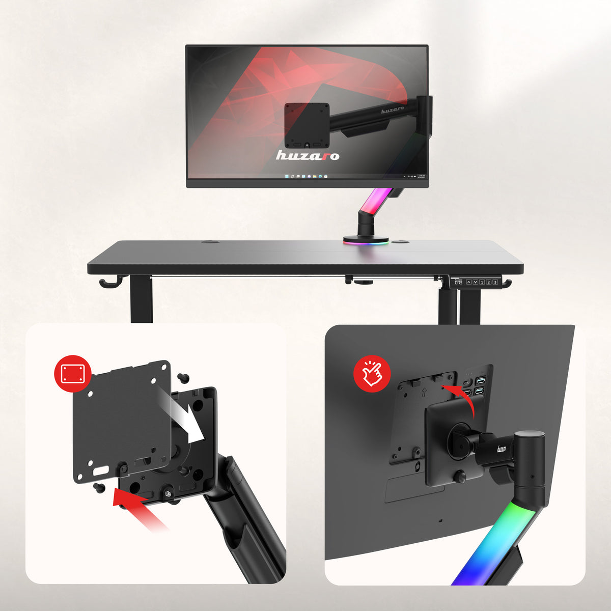 Nastaviteľný držiak na monitor Huzaro Motion 1.6