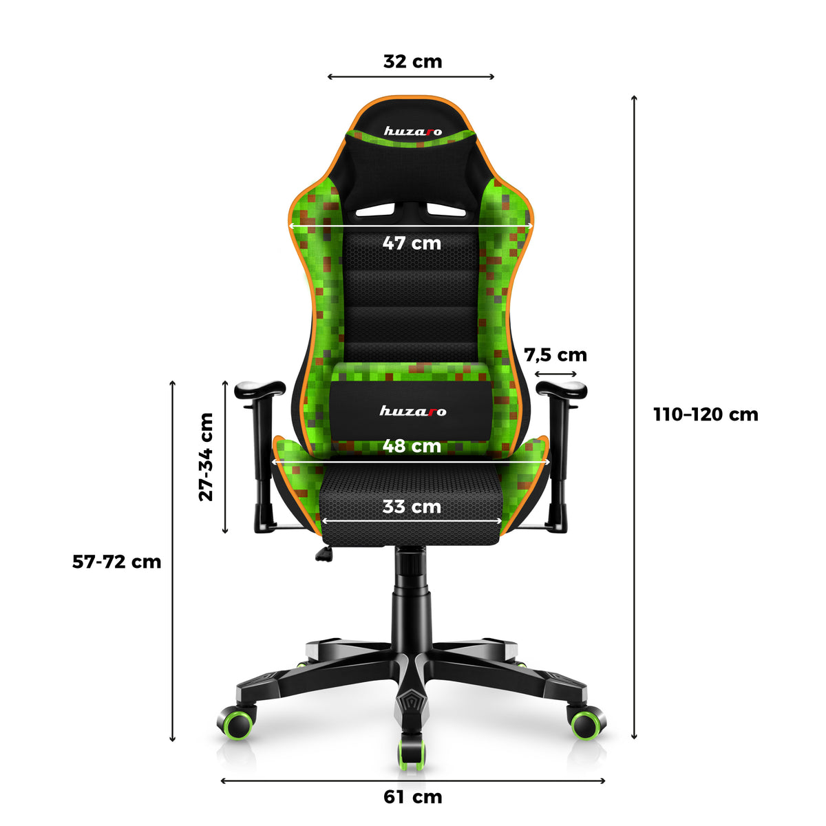 Detské herné kreslo HUZARO RANGER 6.0 Pixel Mesh