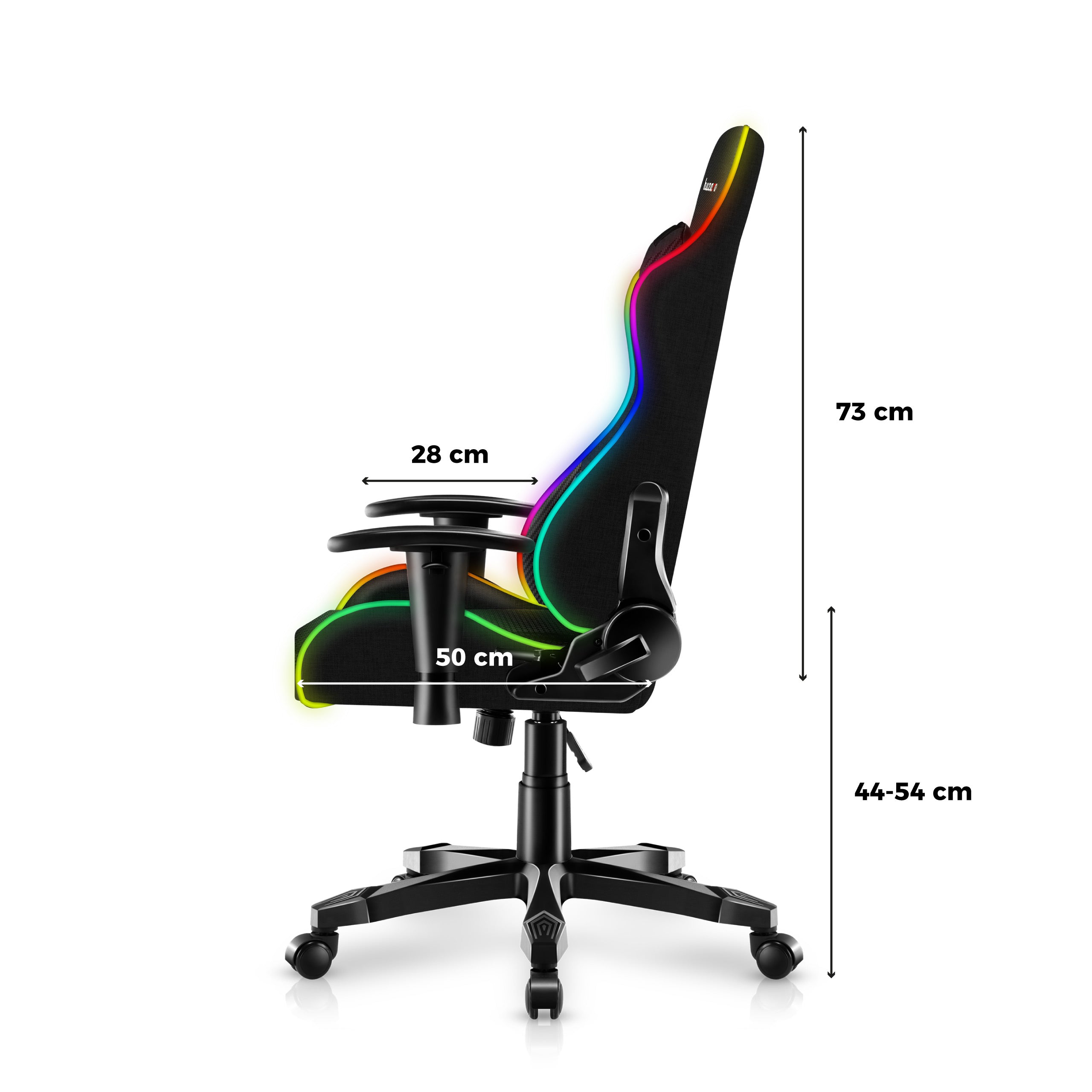 Detské herné kreslo HUZARO RANGER 6.0 RGB Black Mesh