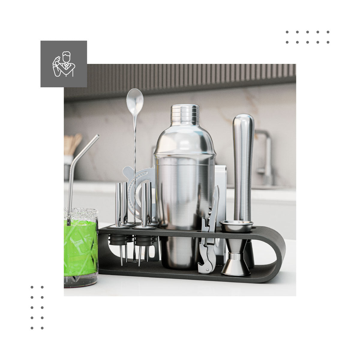 Elegantná barmanská sada Shake 5.0