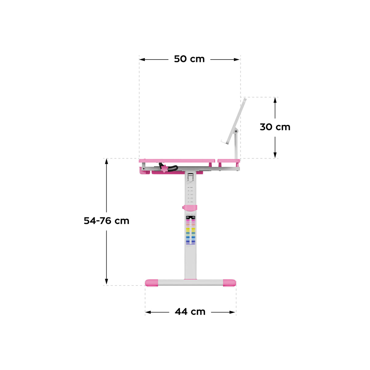 Ergonomický detský písací stôl Mark Adler Study 3.0 Pink 66 cm