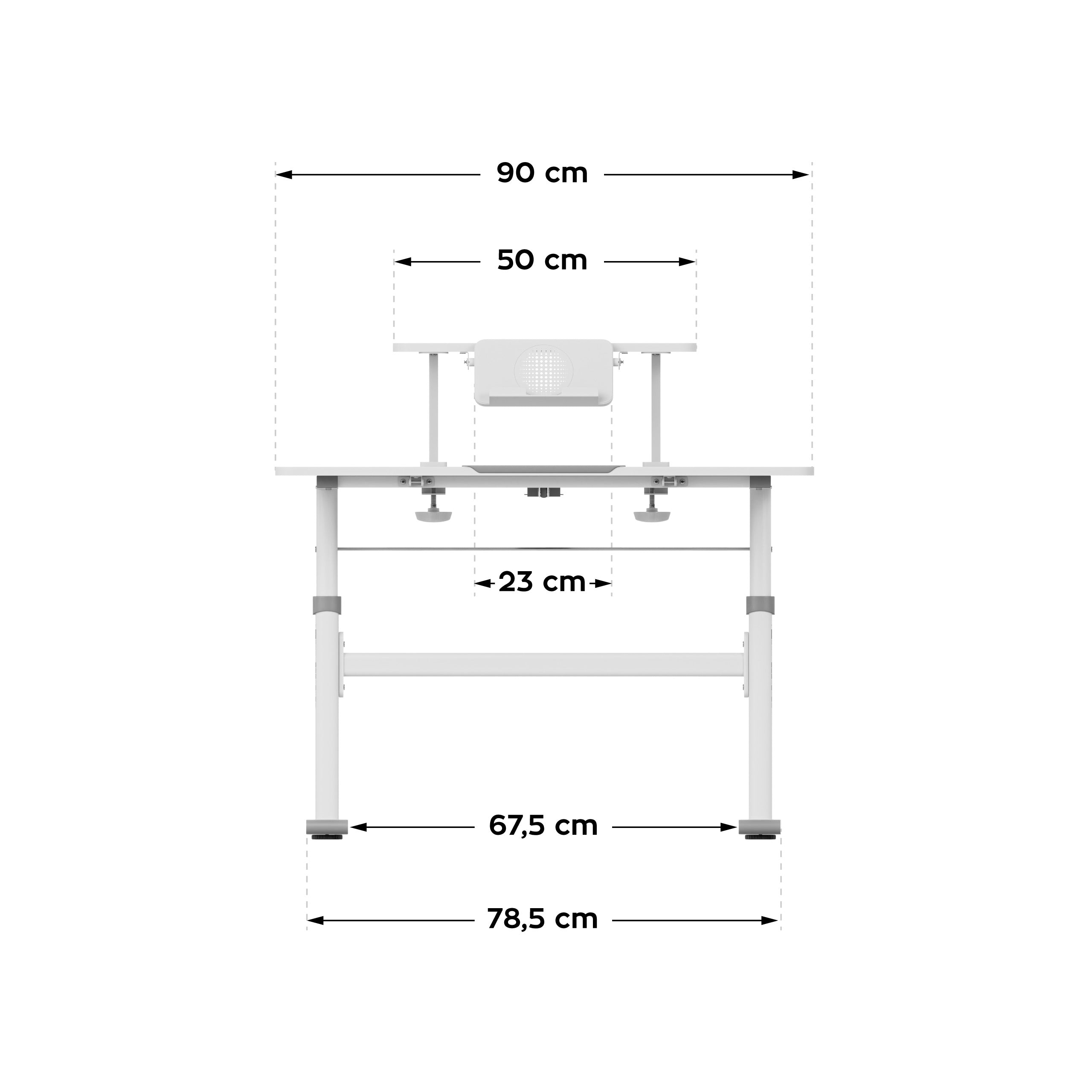 Detský písací stôl s nastaviteľnou výškou Mark Adler Study 3.7 Grey 90 cm