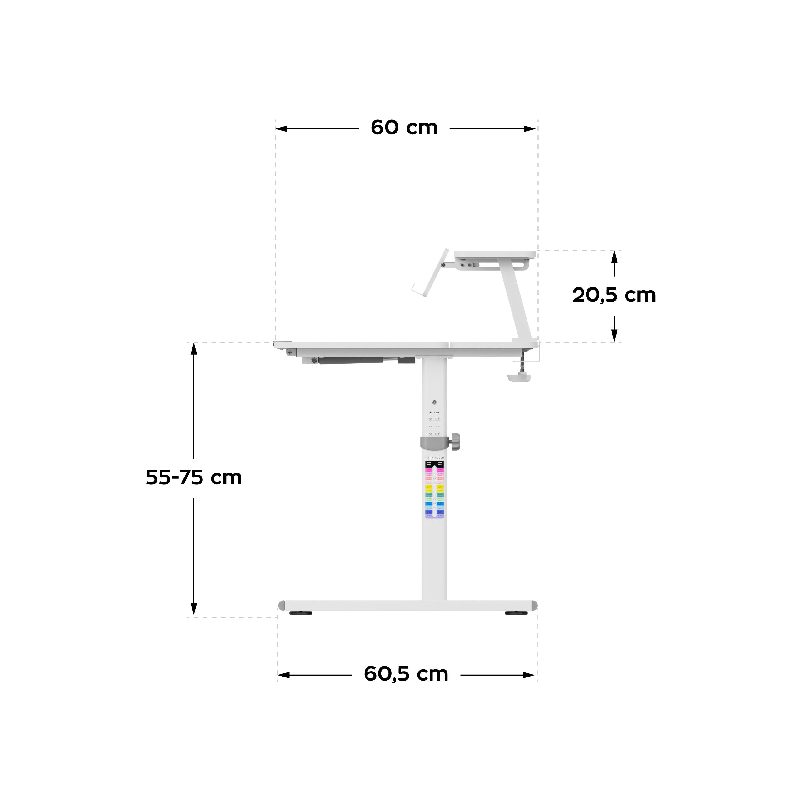 Detský písací stôl s nastaviteľnou výškou Mark Adler Study 3.7 Grey 90 cm