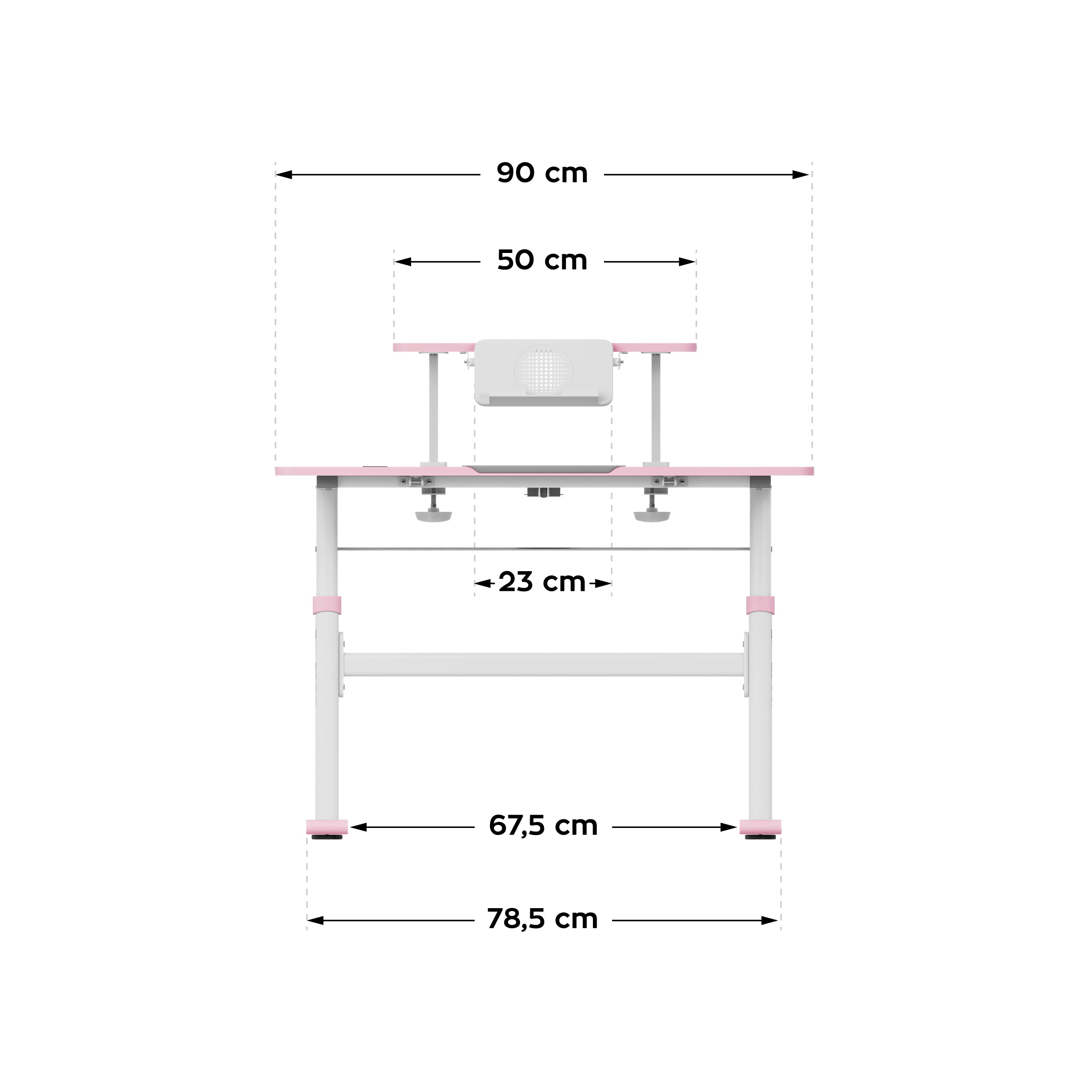 Detský stôl s nastaviteľnou výškou Mark Adler Study 3.7 Pink 90 cm