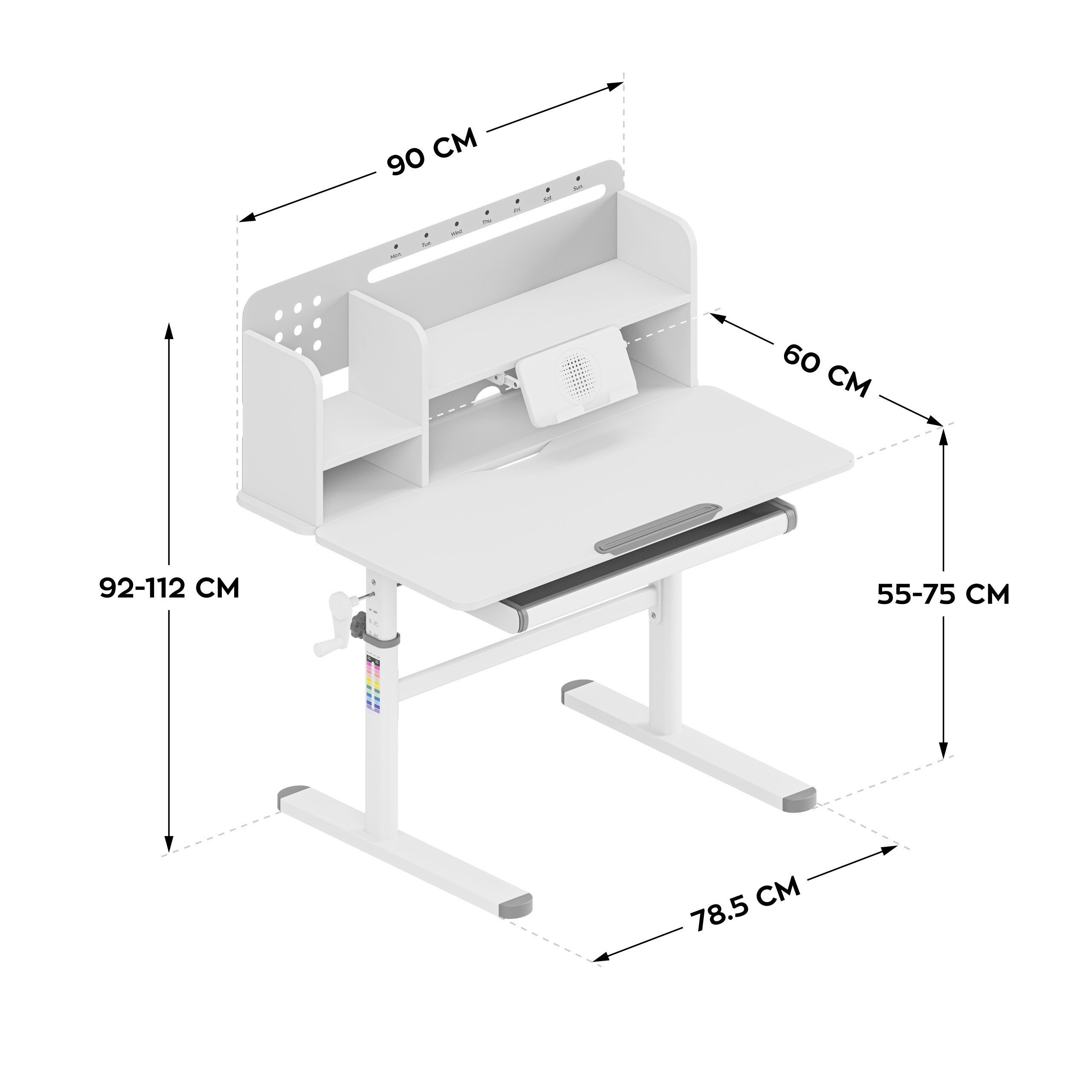 Ergonomický detský písací stôl Mark Adler Study 5.0 Grey 90 cm